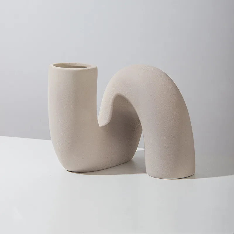 TwistFlow Ceramic Vase