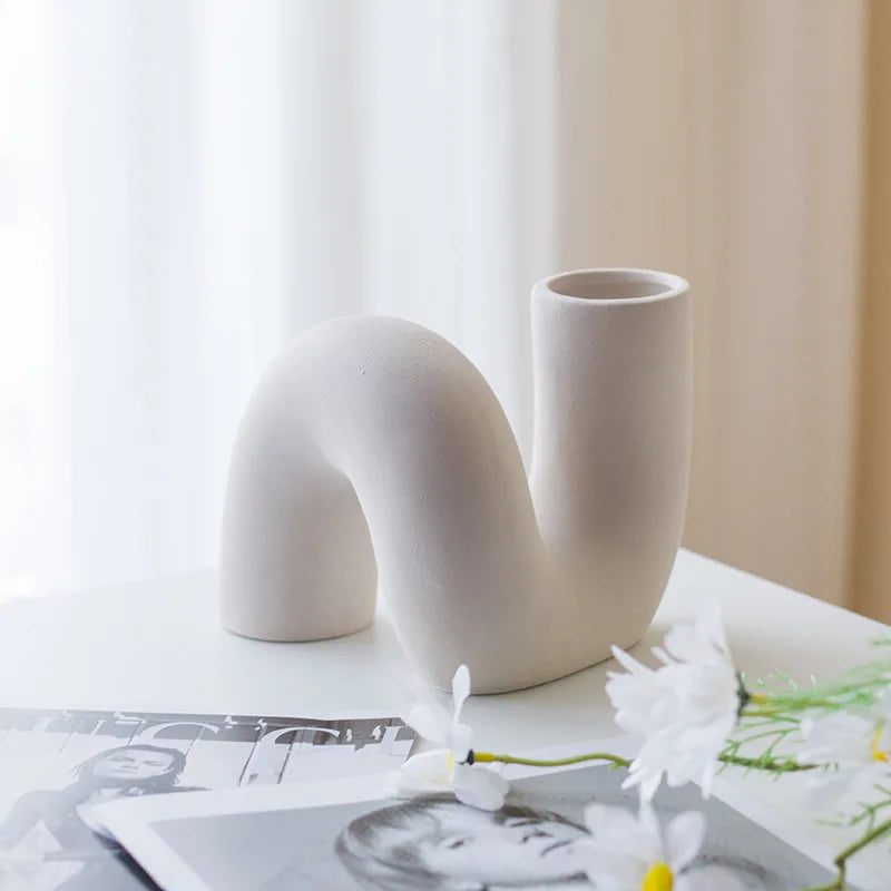 TwistFlow Ceramic Vase