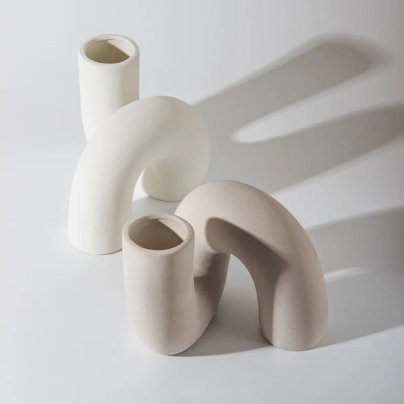 TwistFlow Ceramic Vase