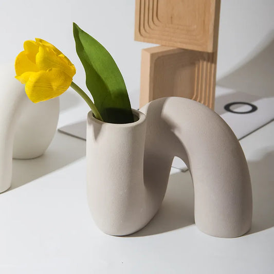 TwistFlow Ceramic Vase