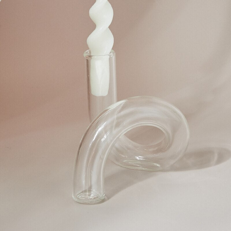 Bendy Straw-Inspired Glass Vase