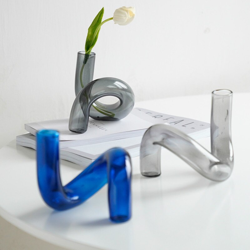 Bendy Straw-Inspired Glass Vase