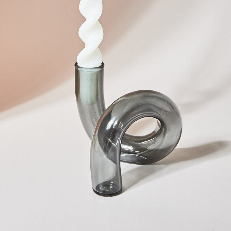 Bendy Straw-Inspired Glass Vase