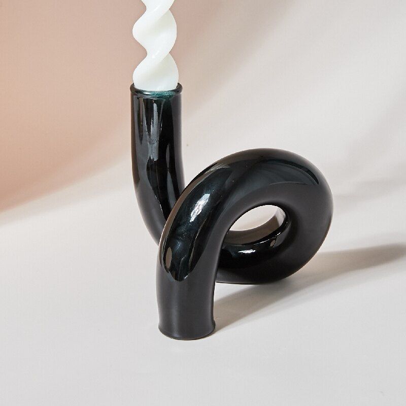 Bendy Straw-Inspired Glass Vase