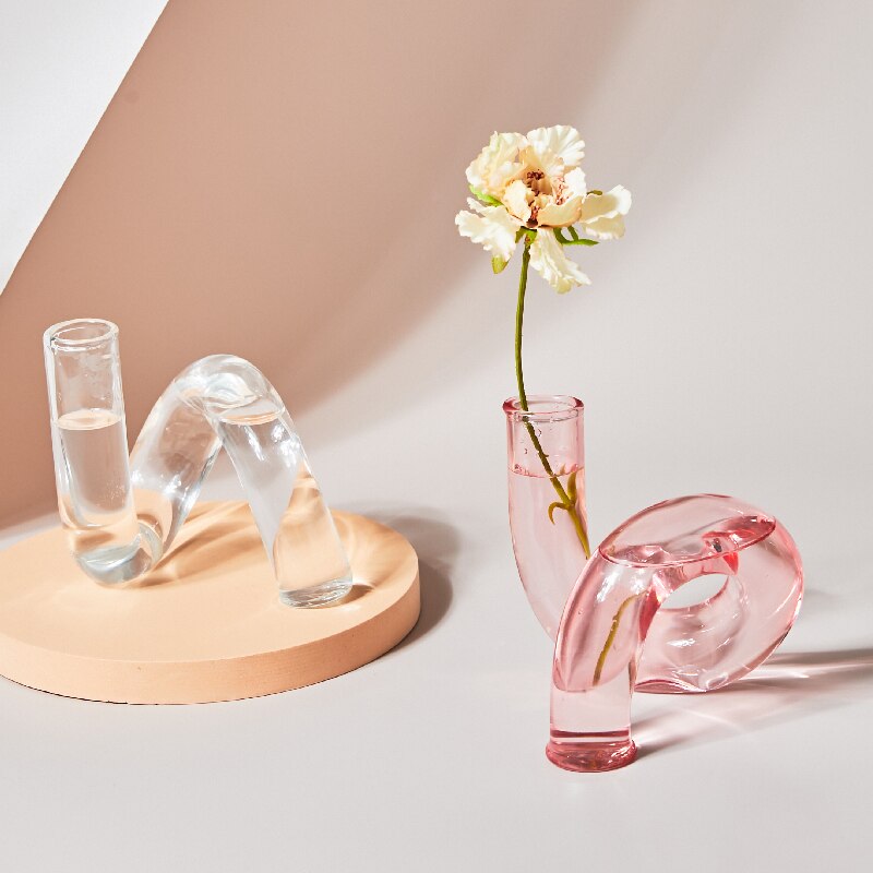 Bendy Straw-Inspired Glass Vase