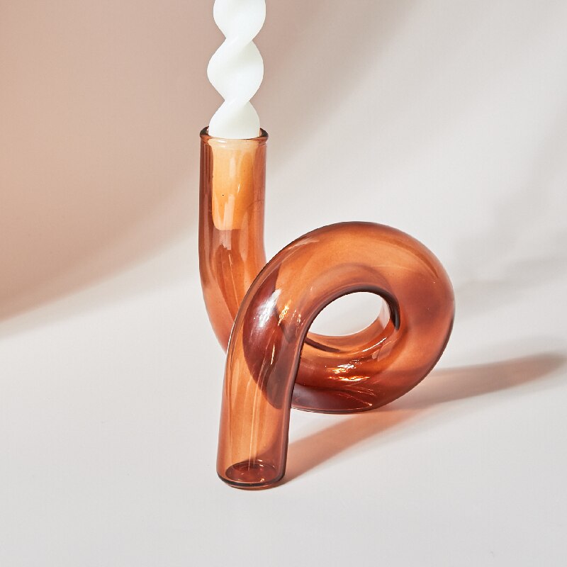 Bendy Straw-Inspired Glass Vase